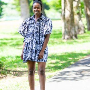 Ingwe Black & White Shirt Dress