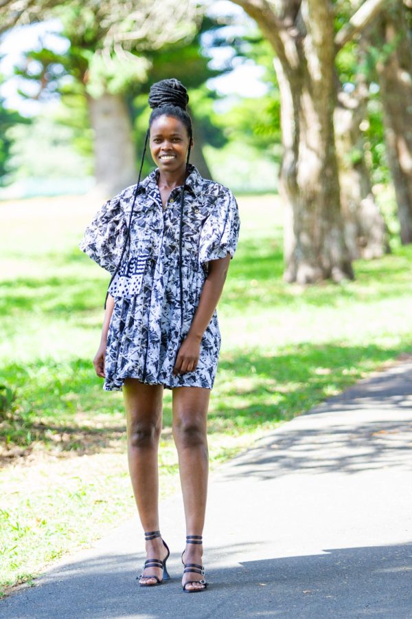 Ingwe Black & White Shirt Dress